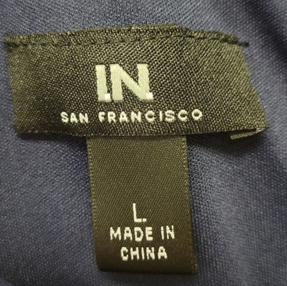 IN San Francisco Scalloped Shift halter Dress Navy Blue L - Picture 8 of 11